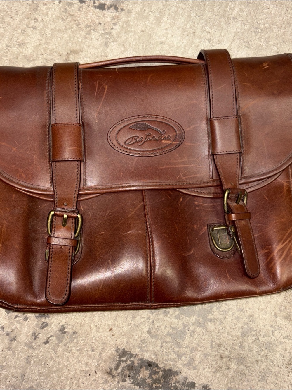 Vintage Bob Timberlake Leather Briefcase Satchel Laptop Bag USA Thick Brown Work